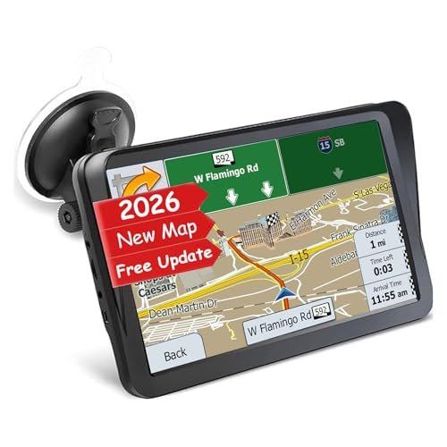 GPS Navigator for Car Truck RV, 9 inch Touch Screen Latest 2026 Map
