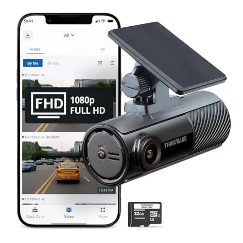 Thinkware Dash Cam, F70 PRO - 1080p FHD, Wi‑Fi, Smart Parking Mode with Super Night Vision, 32GB microSD